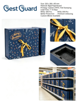 Boîte d'emballage rigide à double porte personnalisée Best Guard pour Noël, impression Père Noël, ruban satiné, finition verte
