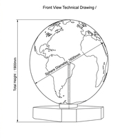 Grande sculpture de globe terrestre en acier inoxydable 304, poli miroir, pour l'aménagement extérieur des places publiques et des immeubles d'entreprise