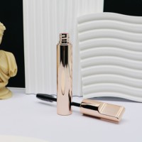 Yuecai - Tubos de Rímel Vacíos al por Mayor con Cepillo, Envase de Rímel de 11 ml con Tapa Inclinada Color Oro Rosa