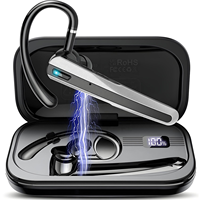 Auriculares Inalámbricos N19 ENC con Cancelación de Ruido, Auriculares Bluetooth con Gancho para la Oreja, Manos Libres para Conductor de Camión, Trabajador, Zoom, Teléfono Celular, Micrófono