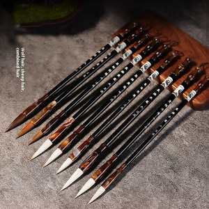 Manche en bois blaireau cheveux <span class=keywords><strong>calligraphie</strong></span> chinoise <span class=keywords><strong>pinceau</strong></span> ensemble stylo à encre élégant manche en bois haute qualité blaireau cheveux pour la <span class=keywords><strong>calligraphie</strong></span> - Product Image 1