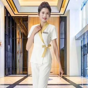 Soporte logotipo personalizado salón de belleza Tops Spa uniforme mujeres ropa médica uniformes traje - Product Image 3