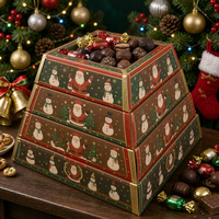 Maßgefertigte Pyramidenbox Umweltfreundlich Recycelbar Hochwertig Weihnachtsstil Kuchen-Dessert-Box Europäische To-Go-Box