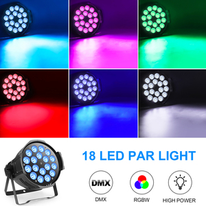U'king 4pcs 200W 18 <span class=keywords><strong>LED</strong></span> PAR ánh sáng 4in1 18x8W RGBW ánh sáng sân khấu cho Giáng sinh DJ Đảng phẳng Disco đèn <span class=keywords><strong>DMX</strong></span> 512 kiểm soát nhôm - Product Image 2