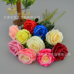 ดอกกุหลาบประดิษฐ์ก้านเดี่ยวสีชมพูจาก Dongchen Crafts ทำจากผ้าไหม เหมาะสำหรับตกแต่งงานแต่งงานและบ้าน - Product Image 4