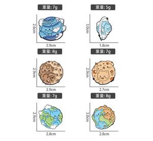 Accessorio geometrico con gatto dei cartoni animati in metallo carino con spille in metallo prezzo all'ingrosso terra pianeta onde spilla vestiti zaino distintivo spilla con risvolto - Product Image 5