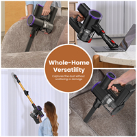 Aspirateur vertical pliable sans fil léger, personnalisé ODM/OEM, à lumière verte, pour les coins et les tapis, alimenté par batterie
