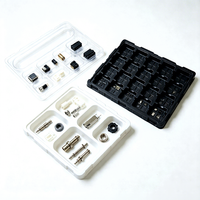 Plateau de composants multi-compartiments en blister, noir, blanc, transparent, en matériau écologique, pour assemblage électronique, cavité en matériau personnalisé