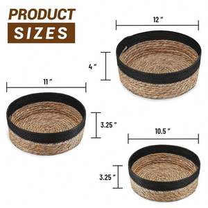 Cestas de Frutas de Pasto Marino Natural, <span class=keywords><strong>Moises</strong></span> de Mimbre para Bebés, Cestas Económicas, <span class=keywords><strong>Cesta</strong></span> de Lavandería Chic, <span class=keywords><strong>Cesta</strong></span> para Pan de Plástico, Gran Venta 2020 - Product Image 3