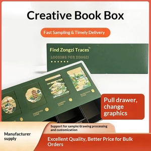 Caja de Regalo Creativa Estilo Libro para el Festival del Bote del Dragón con Ilustraciones de Lugares Emblemáticos de la Ciudad, Diseño de Cajón, Stock de Fábrica y Personalizable - Product Image 5