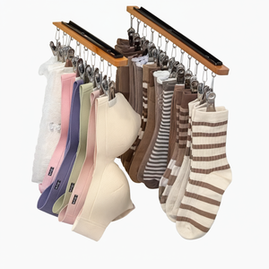 Organizador colgante para armario con clips para calcetines y ropa interior, estante deslizante para guardar en el armario - Product Image 2