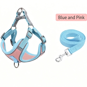 Imbracatura per cani riflettente anti-trazione con guinzaglio, gilet imbottito regolabile per cani di taglia piccola e media, 6 colori - Product Image 3