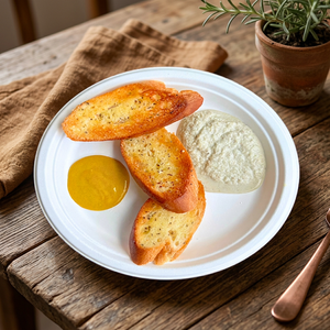 Assiette jetable ronde durable en bagasse blanche de 9 pouces, en pulpe de canne à sucre, pour service alimentaire, compostable, biodégradable, écologique - Product Image 6