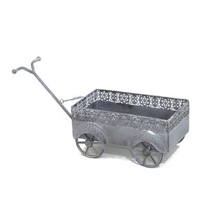 Chariot à main de style américain en fer forgé MR Custom, petit pot de fleurs, chariot à plantes, support de jardin, roues, décoration extérieure - Product Image 3
