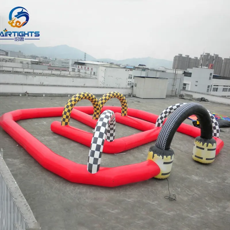 Tùy Chỉnh Màu Sắc Cường Độ Cao Bội Thu Xe Theo Dõi Thương Mại Bạt PVC Inflatable Đua Theo Dõi