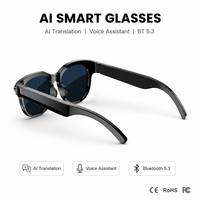 Gafas Inteligentes con Traducción IA en Tiempo Real, Subtítulos de Voz en 100 Idiomas, Dispositivo Portátil, Resistente al Agua IPX4, Video 1080P, Cámara Dual