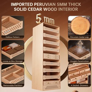 Humidor à cigares de luxe C8 avec compresseur, fonctionnement silencieux, contrôle précis de l'humidité et de la température, purification de l'air. C8, c'est la marque. - Product Image 2