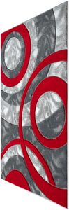<span class=keywords><strong>Tapis</strong></span> <span class=keywords><strong>de</strong></span> porte en polypropylène pour usage intérieur, super doux, poils moyens, non pelucheux, rectangle, cercles concentriques, poils moyens, 50x80cm - Product Image 3