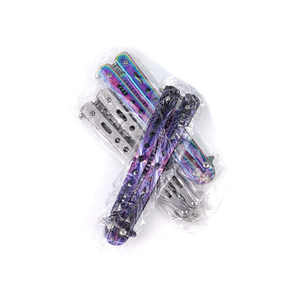 Nuevo y Exclusivo Cuchillo Balisong Plegable de Acero Inoxidable para <span class=keywords><strong>Barber</strong></span>ía, Entrenamiento y Práctica de Defensa Personal - Product Image 5