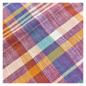 Plaid di lino giallo brillante 175gsm tintura per filati 55% lino 45% <span class=keywords><strong>rayon</strong></span> check <span class=keywords><strong>fabric</strong></span> - Product Image 3