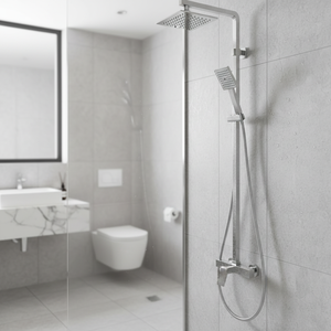 Kamalu 150cm acciaio inox argento tubo doccia moderno ottone EPDM PVC alluminio per bagno wc serie KAM-ARTE-SATINATO - Product Image 2
