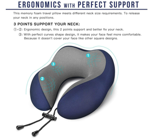 100% tinh khiết Bộ nhớ bọt du lịch gối thoải mái & thoáng khí vải bao gồm máy có thể giặt làm mát & Inflatable tính năng - Product Image 2