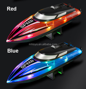 Bateau RC haute vitesse 2,4 GHz, 15 km/h, mini bateau de course électrique, bateau télécommandé étanche avec lumières LED, jouet pour enfants - Product Image 2