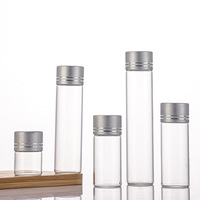 Flacon en verre miniature de 22 mm pour échantillons, petite fiole en verre avec bouchon à vis argenté