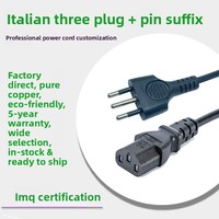 Italienischer Dreipoliger T-förmiger Sternförmiger Netzstecker Kabelstecker Stromkabelverbinder für Elektrische Geräte IMQ
