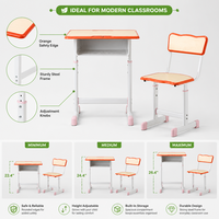 Ensemble bureau et chaise ergonomiques réglables en hauteur pour enfants avec dossier à fentes pour l'école et la maison