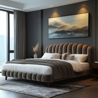 2024 Neues Design Italienisches Modernes Komfortables Bestseller Günstiges Schlafzimmermöbel Kingsize-Bett Holzrahmen Stoff-Sofabett