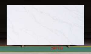 Premium Unique Gold Veins Calacatta Atlantic Cloud Losa de cuarzo artificial 3200*1600 Encimera de cocina Isla Superficie pulida - Product Image 3