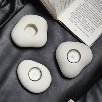 Porte-bougie en ciment et béton, moderne et créatif, en forme de coupelle sphérique, fait main, durable, résistant à la chaleur, écologique et portable, 2026