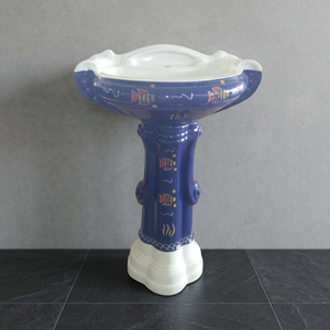 Lavabo sur pied en céramique sterling au design asiatique, résistant à l'eau, lavabo artistique unique pour hôpital, centre commercial, villa - Product Image 4