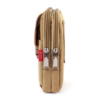 Tas Ponsel Tahan Air Kanvas Universal untuk Samsung/iPhone/Huawei/HTC/LG/Xiaomi Dompet Casing Sabuk Kantong Penutup Dompet Koin