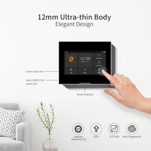 Staniot Tuya Smart WiFi nirkabel, Kit sistem Alarm keamanan rumah 12mm bodi sangat tipis IOS Android App Remote Control 433MHz