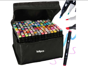 Juego de Marcadores de Arte de 168 Colores Más Vendido, Marcadores de <span class=keywords><strong>Alcohol</strong></span> con Punta de Pincel para Dibujar, Juguete para la Creatividad - Product Image 3