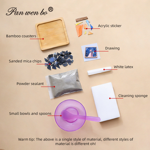 Kit de Posavasos de Madera DIY Hecho a Mano para Café, Té, Tazas y Cuencos, Material en Blanco para Manualidades de Adultos, Mosaico de Madera y Bambú - Product Image 5