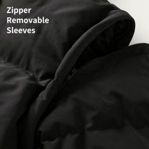 Veste matelassée sans manches pour homme, col montant, hiver, haute qualité, design personnalisé, 100% polyester, manches amovibles - Product Image 3