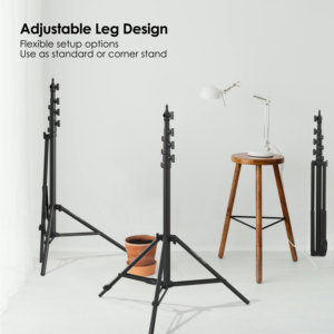 Support d'éclairage RAUBAY 10 pieds – Style d'angle avec coussin d'air, support d'éclairage photo réglable avec niveau à bulle et pied indépendant - Product Image 2