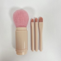 4 en 1, pinceau de maquillage multifonctionnel à double extrémité, en poils synthétiques, matière végétalienne, avec poudre de contour et blush angulaire