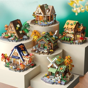 Ensembles de blocs de construction de modèles architecturaux miniatures de forêt avec lumière pour l'assemblage de la décoration intérieure Mini blocs décoratifs pour la maison - Product Image 1