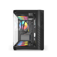 Boîtier PC de jeu GALAX Shadow Dancer Mid Tower, verre trempé, façade rainurée, RGB, châssis d'ordinateur noir