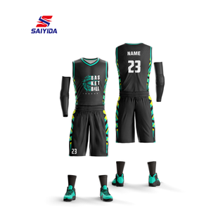 Set Jersey basket kualitas tinggi, Set seragam olahraga musim panas yang dapat disesuaikan Logo/nama sublimasi baru - Product Image 2