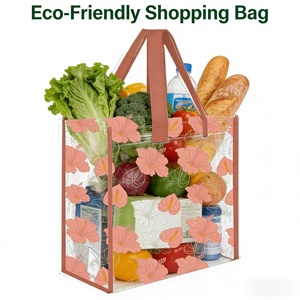 Bolsa de Compras de PVC Transparente Resistente al Agua de Alta Calidad con Estampado Personalizado, Bolsa de Picnic con Diseño de Flor de Plumeria de Hawái - Product Image 3