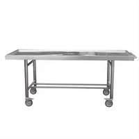 Produits mortuaires Amain Chariot mortuaire de morgue en acier inoxydable 304 Chariot mortuaire avec roues