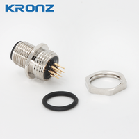 KRONZ M12 connettore sensore pannello maschio montaggio posteriore dritto PCB versione contatto 8 Pin a codice connettori circolari