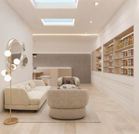 Aménagement intérieur complet de boulangerie-pâtisserie, personnalisation de la pièce, vitrine en verre, comptoir de bar, décoration de café, salon de thé