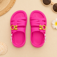 Chaussures pour enfants, sandales en PVC avec sangle en forme de cage, décor oreilles de lapin, semelle souple antidérapante, vente en gros, MOQ 1800