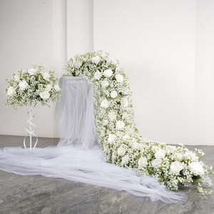 Flor Artificial Personalizable, Decoración <span class=keywords><strong>de</strong></span> Boda, Guía <span class=keywords><strong>de</strong></span> Carretera, Mesa, <span class=keywords><strong>Fondo</strong></span> <span class=keywords><strong>de</strong></span> Flores Artificiales, <span class=keywords><strong>Corredor</strong></span> <span class=keywords><strong>de</strong></span> Flores <span class=keywords><strong>de</strong></span> Boda - Product Image 1